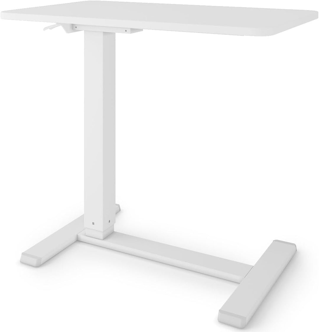 ESMART EACM-121WW 71 x 40 cm Weiss - Mobiler stufenlos pneumatisch höhenverstellbarer Beistelltisch