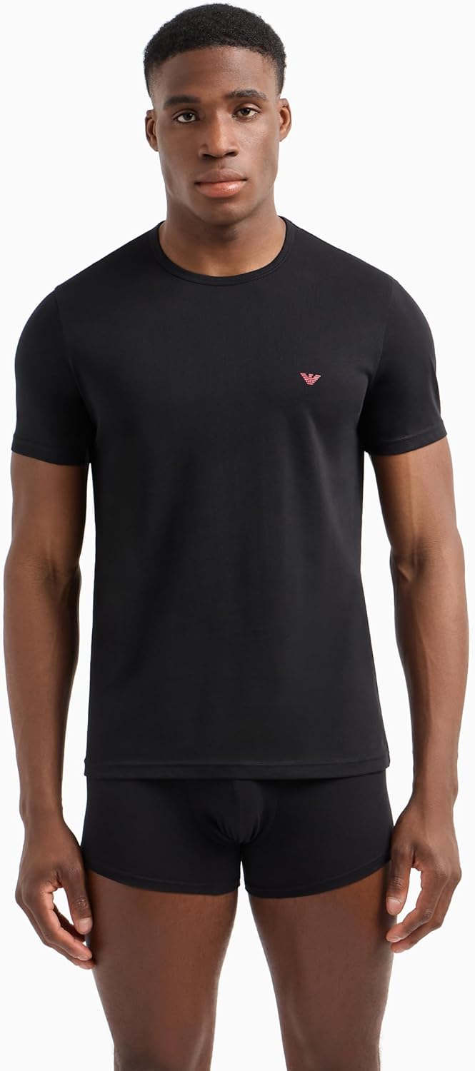 Emporio Armani Herren 2-Pack Crew Neck T-Shirt T-Shirt L Schwarz / Weiss, L Schwarz / Weiß