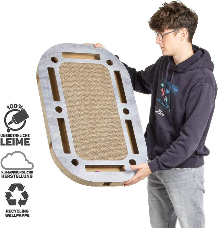 CanadianCat Company | XXL Katzenspielplatz ca. 85 x 54 x 5,8 cm mit integrierter Kratzpappe Katzensp