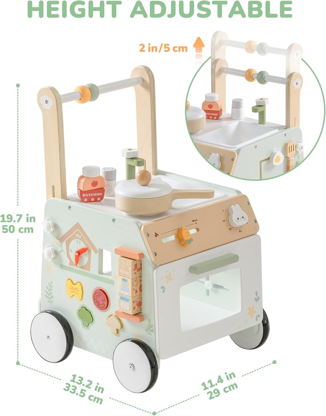 ROBOTIME Lauflernwagen aus Holz Schiebespielzeug WRP24