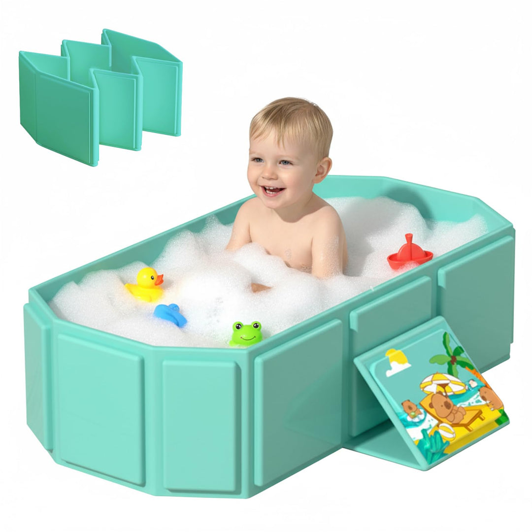 Baby Badewanne Gross Faltbar, Multifunktionale Tragbare Babywanne für 0-8 Jahre, Kinderbadewanne Mob