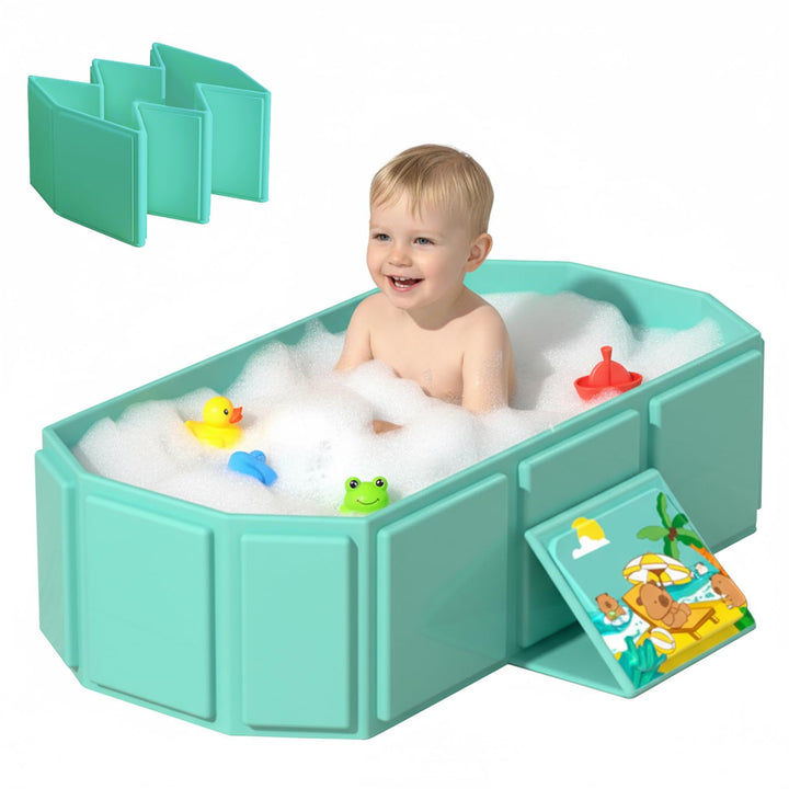 Baby Badewanne Gross Faltbar, Multifunktionale Tragbare Babywanne für 0-8 Jahre, Kinderbadewanne Mob