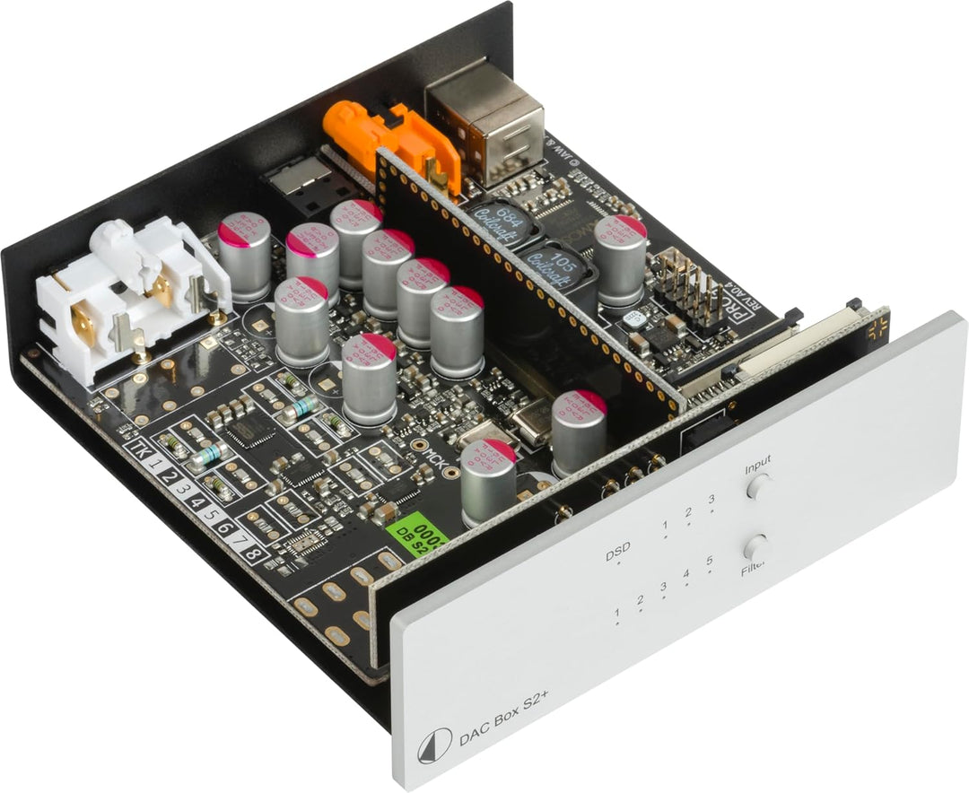 Pro-Ject Audio Systems DAC Box S2+, High End DAC mit 32bit und DSD256 Support (Silber), silber