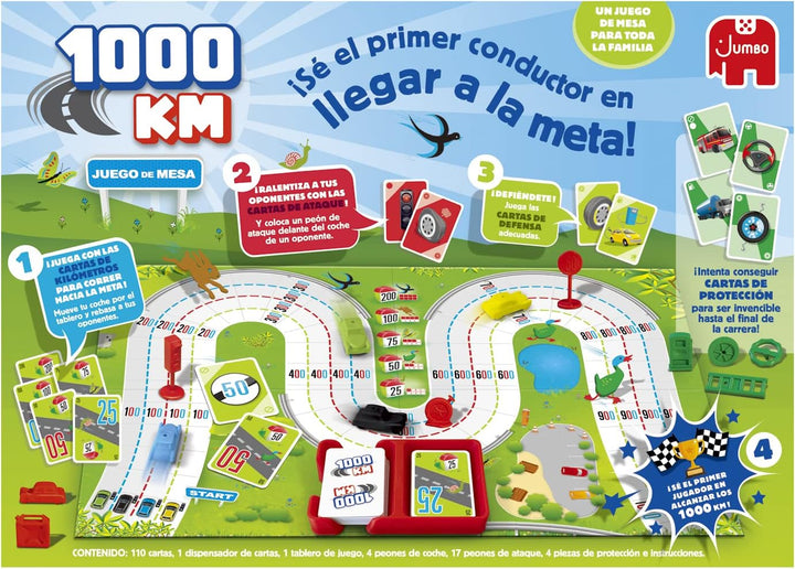 Jumbo - 1000 KM - Familien- und Kinderspiel - 5-99 Jahre - +2 Spieler - Kartenspiel - Spanisch