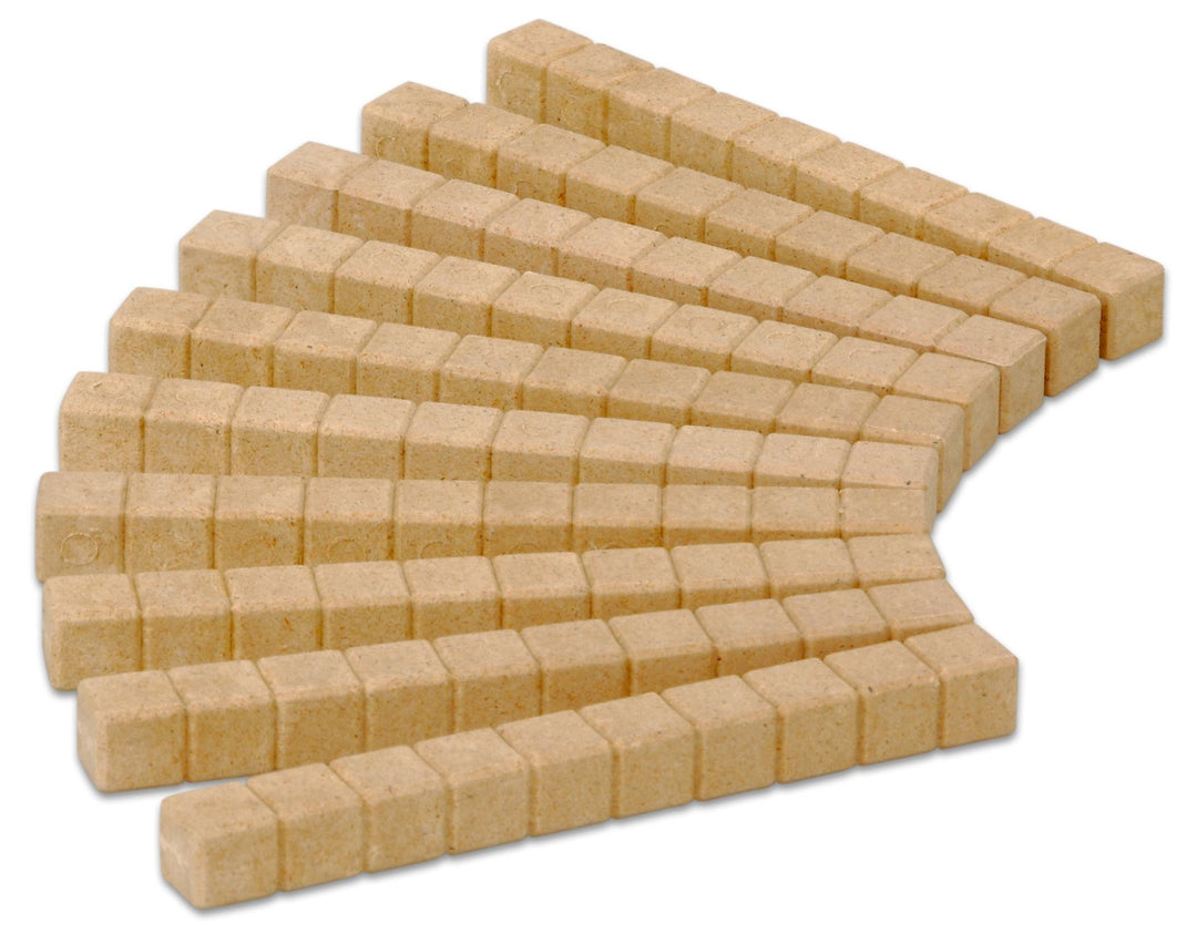 WISSNER aktiv lernen - 100 Dienes Zehnerstäbe - RE-Wood 100 Pieces Brown, 100 Pieces Brown