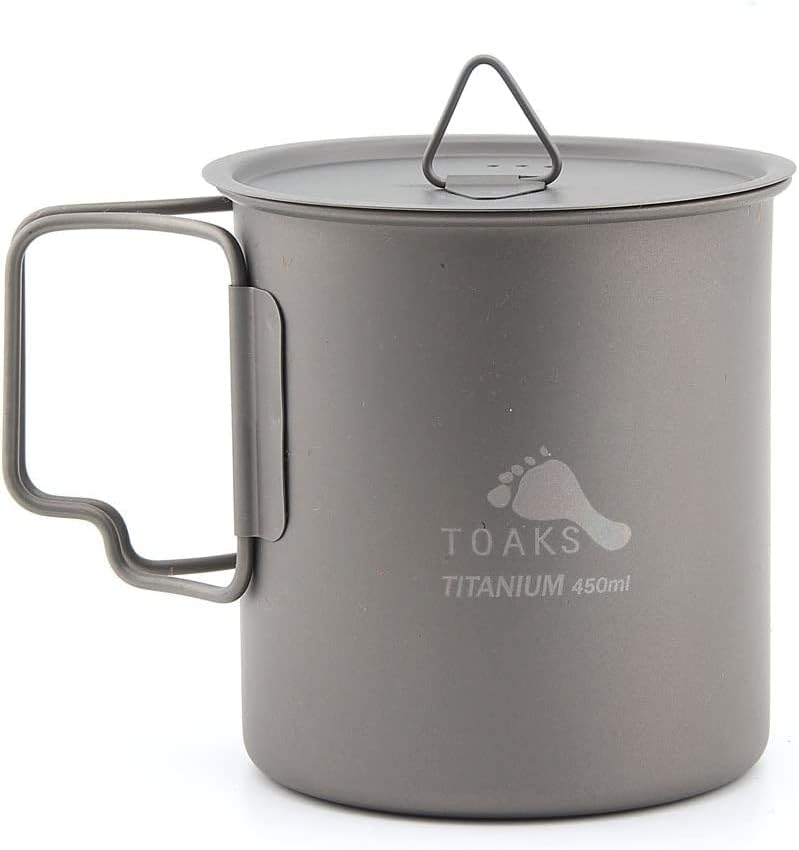 TOAKS Titan Camping Topf Becher Schale (375ml, 450ml, 550ml, 650ml, 750ml, 800ml, 900ml) (450ml with