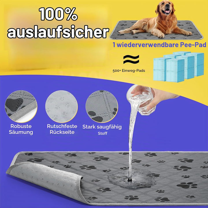 Edelstahl Hundetoilette Grasmatte mit Tablett, 70 x 50 cm Hundeklo mit 2 Wiederverwendbaren Kunstras