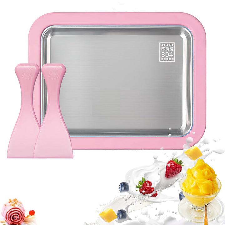 Eisplatte zum Eis Machen, Kommt mit 2 Spateln Ice Cream Machine, Ice Rolls Maschine, Eisenrollmaschi