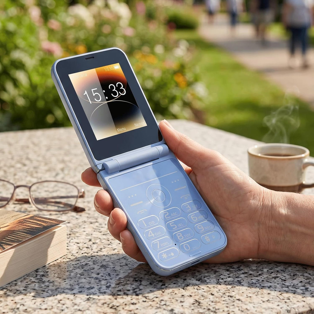 Klapphandys für Senioren, 2,6-Zoll-Handy ohne Vertrag, Grosse Tasten, Grosse Ziffern, ältere Mensche
