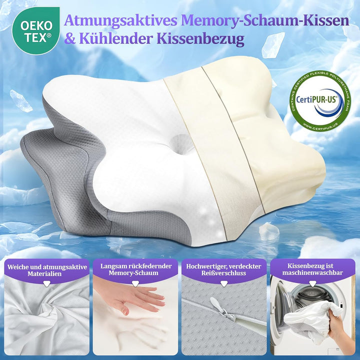 Nackenkissen Kopfkissen - Memory Foam Kissen - Stabile Nackenstütze Schlafkissen Pillows for Sleepin