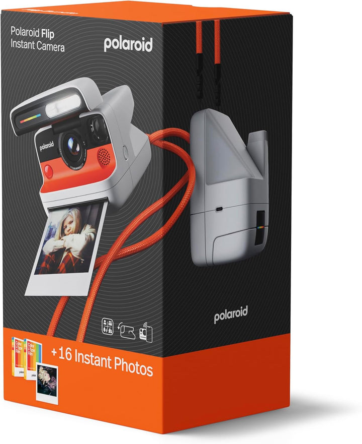 Polaroid FLIP - Sofortbildkamera Weiss mit Farbfilm-Set (16 Fotos) White, White