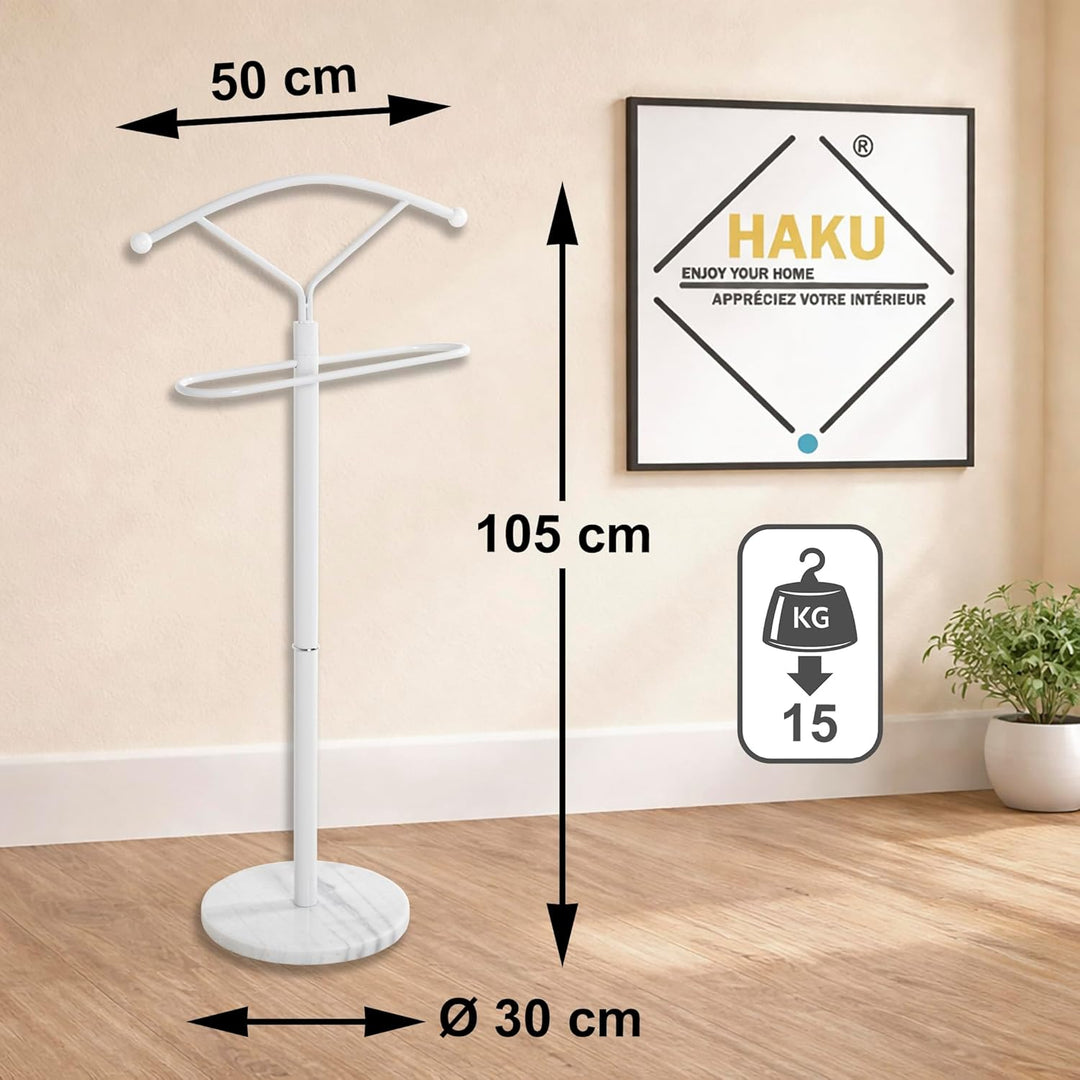 HAKU Möbel Herrendiener Marmor weiss Metall stummer Diener Schlafzimmer - Masse: B 50 x H 105 x T 32