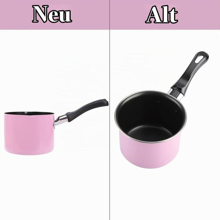 Mini Kochtopf mit Griff 550ml 10cm Kleine Milchpfanne Antihaft Butterwärmer Mini Suppentopf Milch Ko