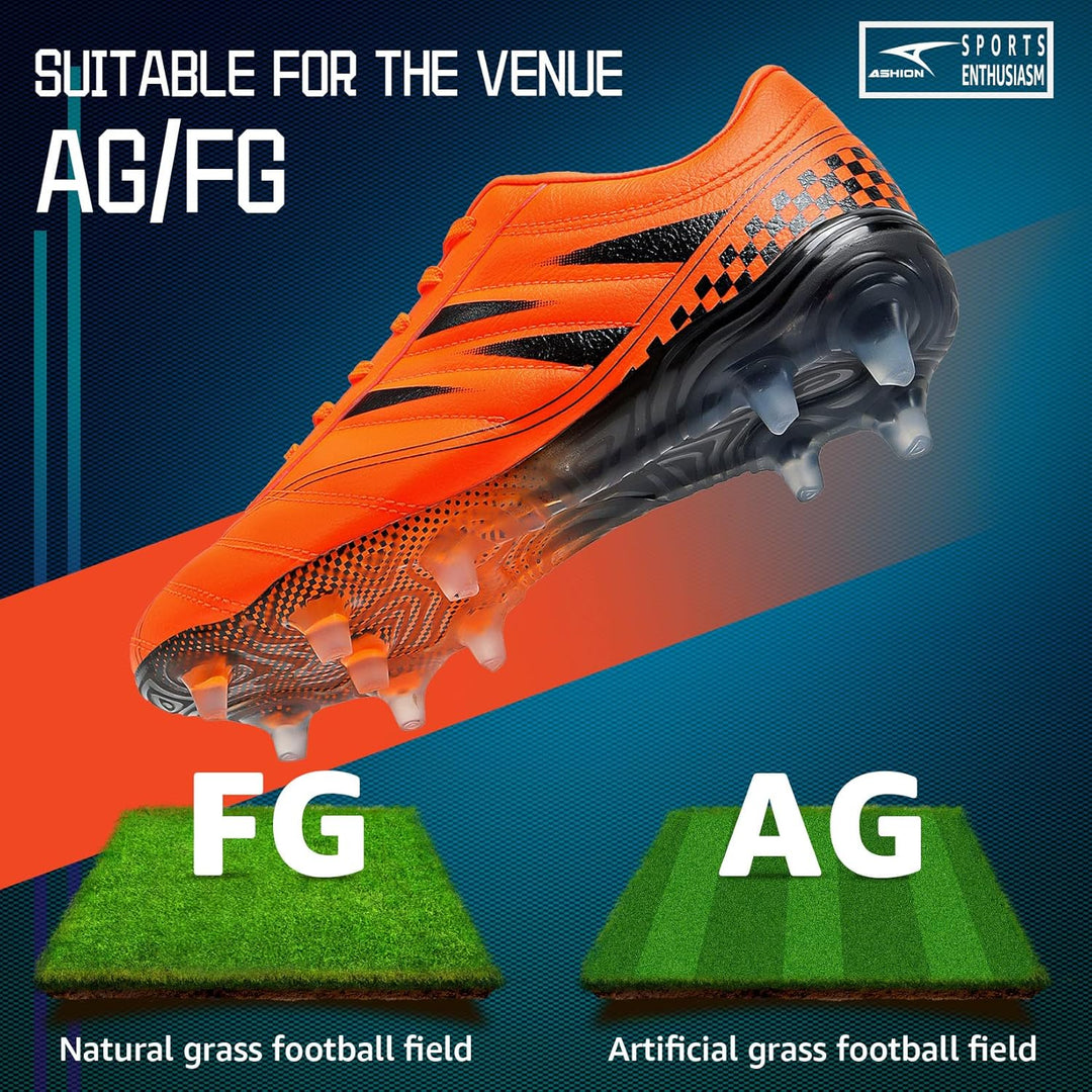 ASHION Fussballschuh Kinder Fussballschuhe Footballschuhe Outdoor Athletic Soccer Schuhe, 33 EU C Or
