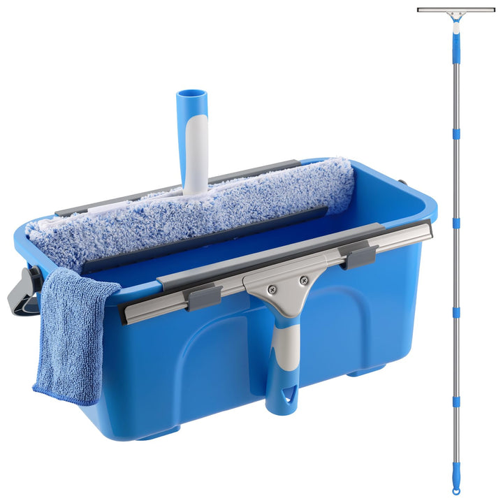 Mitclear Fensterreiniger Set, Profi Fensterputzer mit Eimer 12L, 35CM Fensterwischer & Fenster Einwa