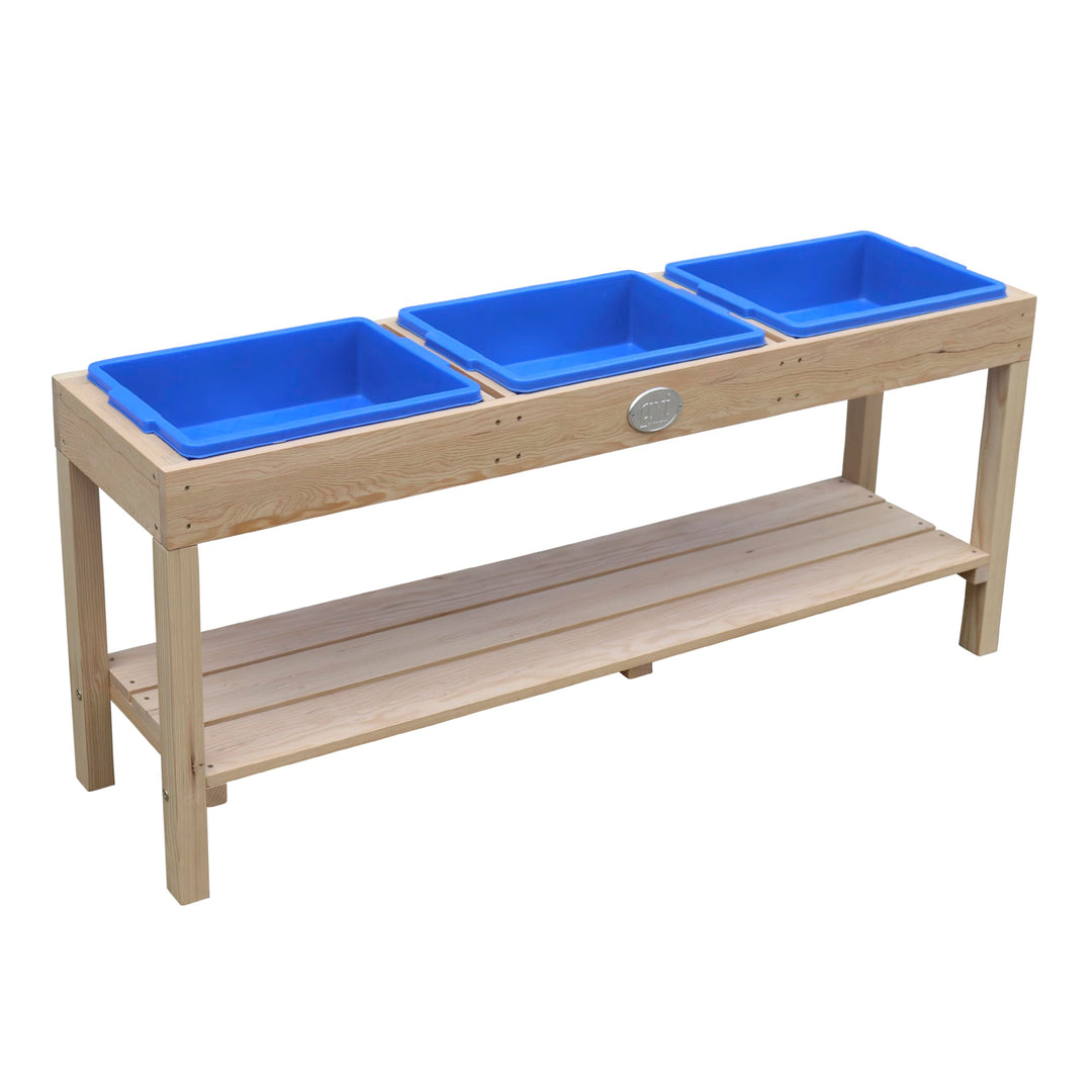 AXI Sand und Wassertisch aus Holz | Sandtisch/Matschtisch mit 3 Behältern & Ablagefläche | 124 x 50