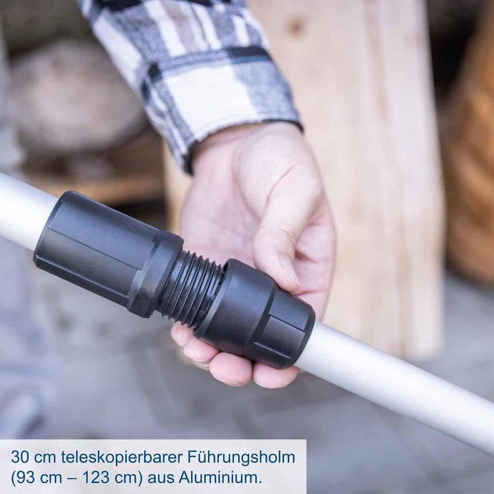 Scheppach Akku Unkrautbürste C-FR100-X Fugenbürste mit Teleskopfunktion | BürstenØ 115 mm | Führungs