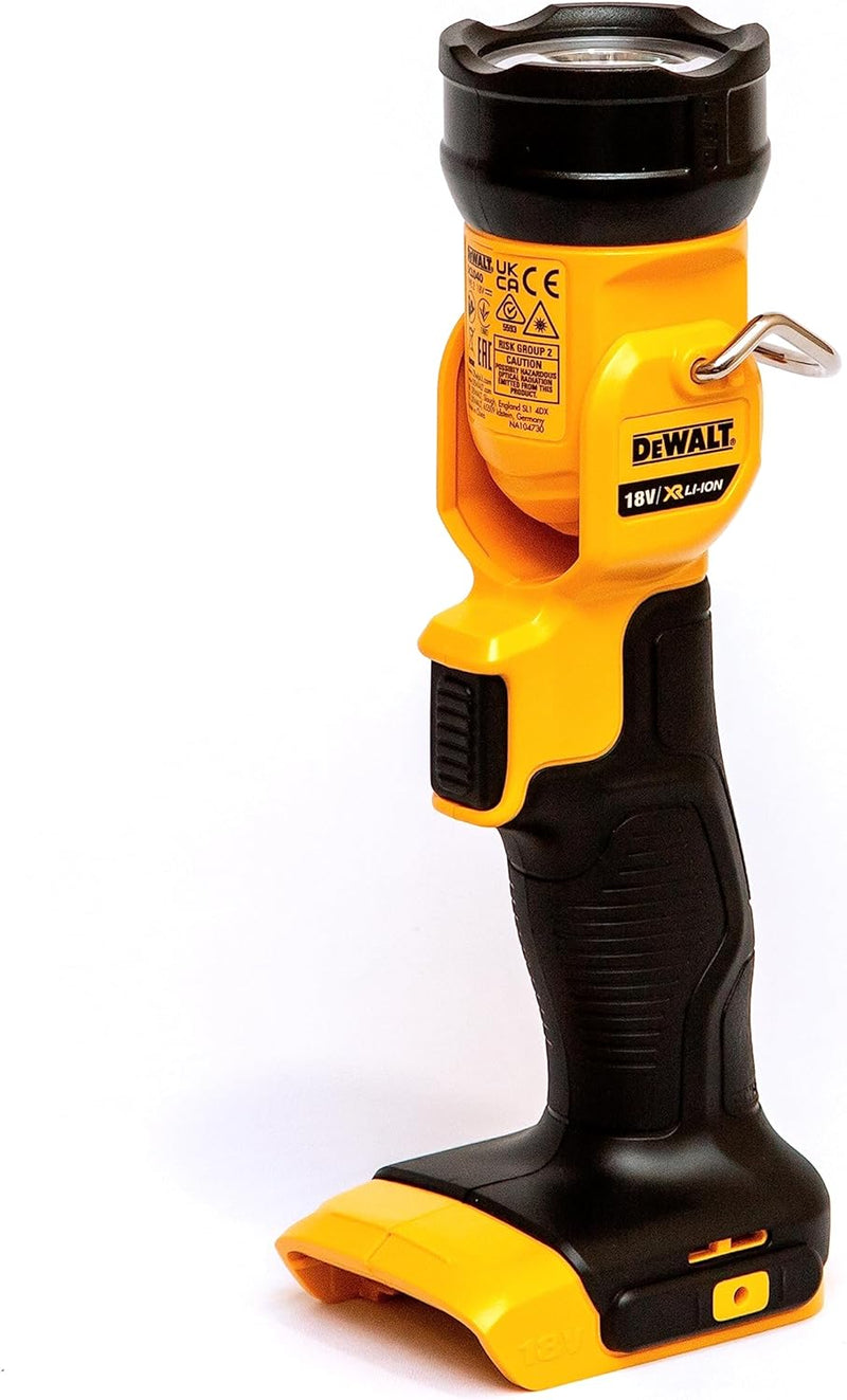 Dewalt 18 Volt Akku-LED-Leuchte DCL040 (für alle 18 Volt XR und XR Flexvolt Akkus, 90° vertikal schw