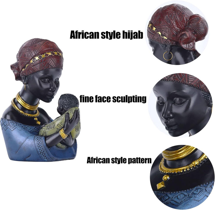 QIANLING Heimdekoration afrikanische Kunstskulpturen, afrikanische Dekoration, afrikanische Frau und
