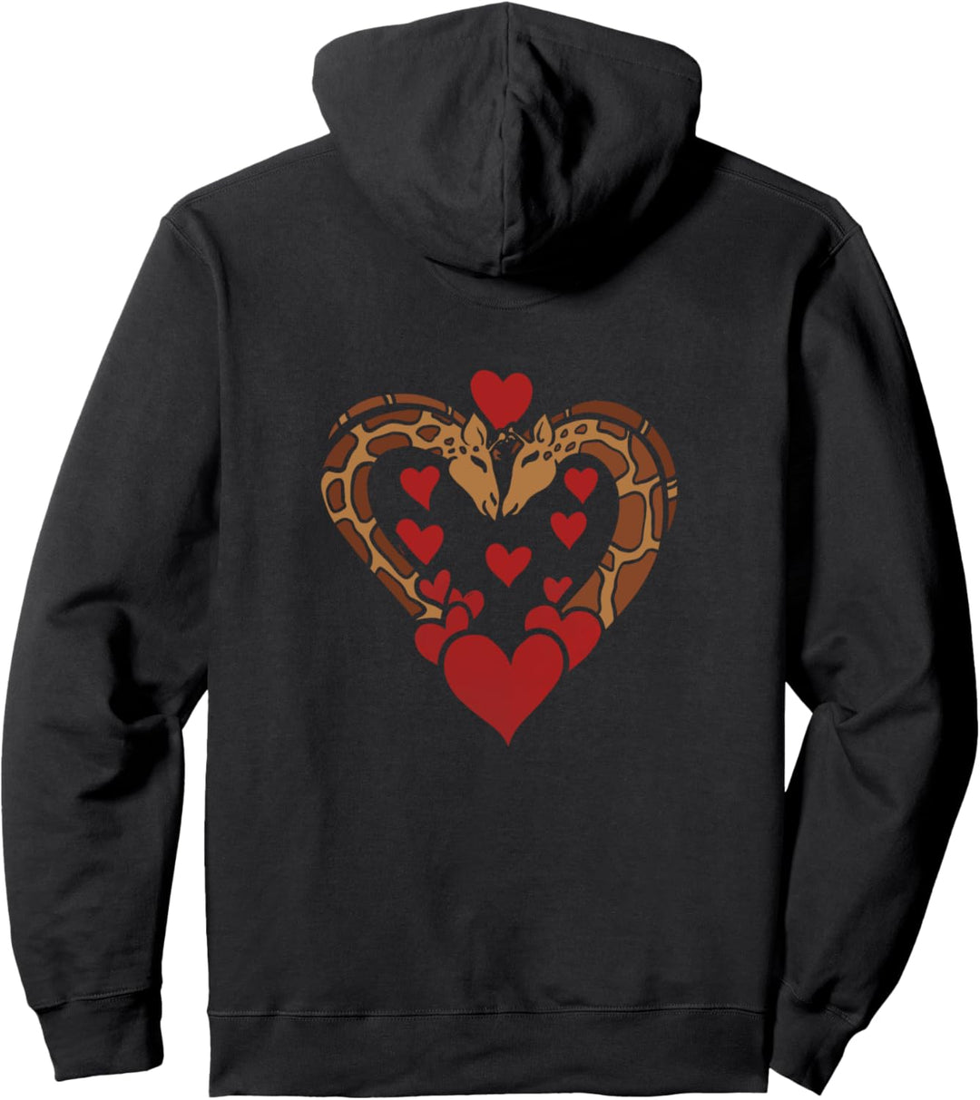Cute Giraffes Love heart Pullover Hoodie