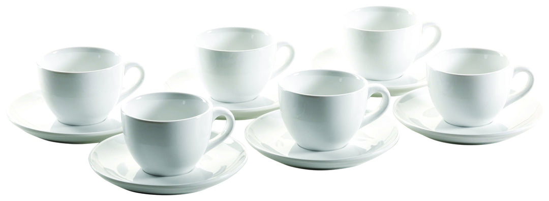Mäser, Serie Colombia, Kaffeeobere 18 cl, mit Kaffeeuntere 15 cm, Porzellan Geschirr-Set für 6 Perso