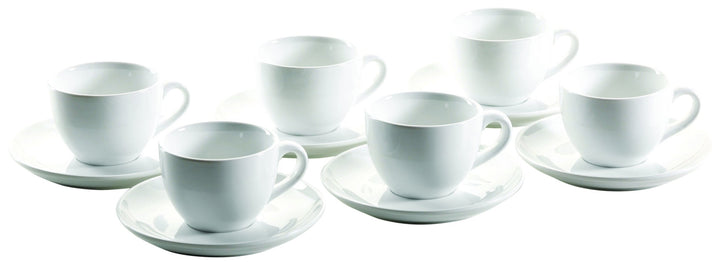 Mäser, Serie Colombia, Kaffeeobere 18 cl, mit Kaffeeuntere 15 cm, Porzellan Geschirr-Set für 6 Perso