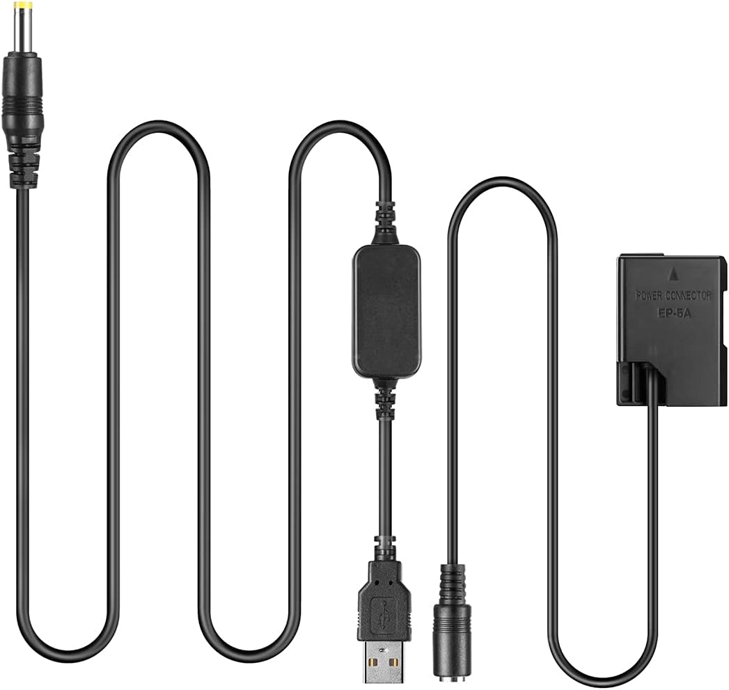 Raeisusp USB Kabel + EP5A EP-5A EN-EL14 Dummy Akku für Nikon P7800 P7100 D5500 D5200 D5100 D5300 D56