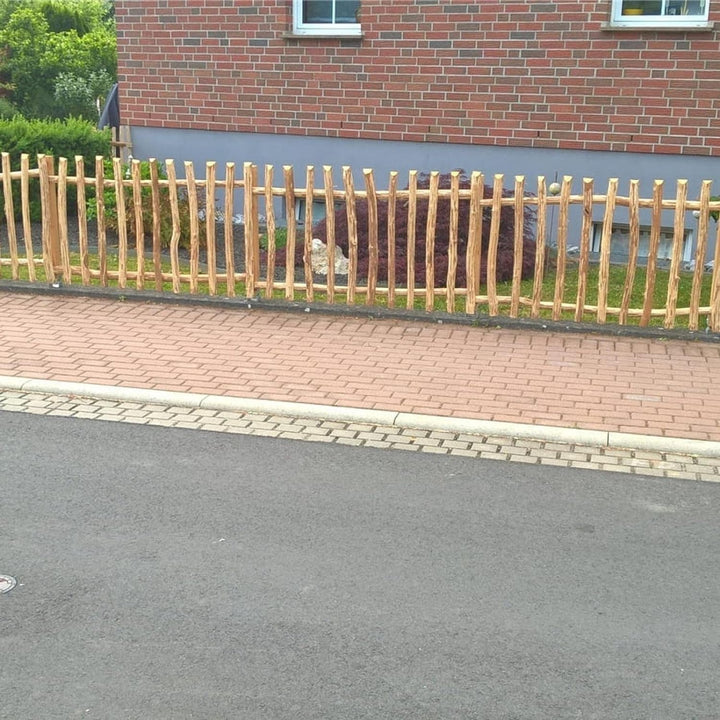 BooGardi Zaunelement Haselnuss · 144 Grössen · 80 x 90 cm (3-4 cm) · Staketenzaun Bausatz für Latten