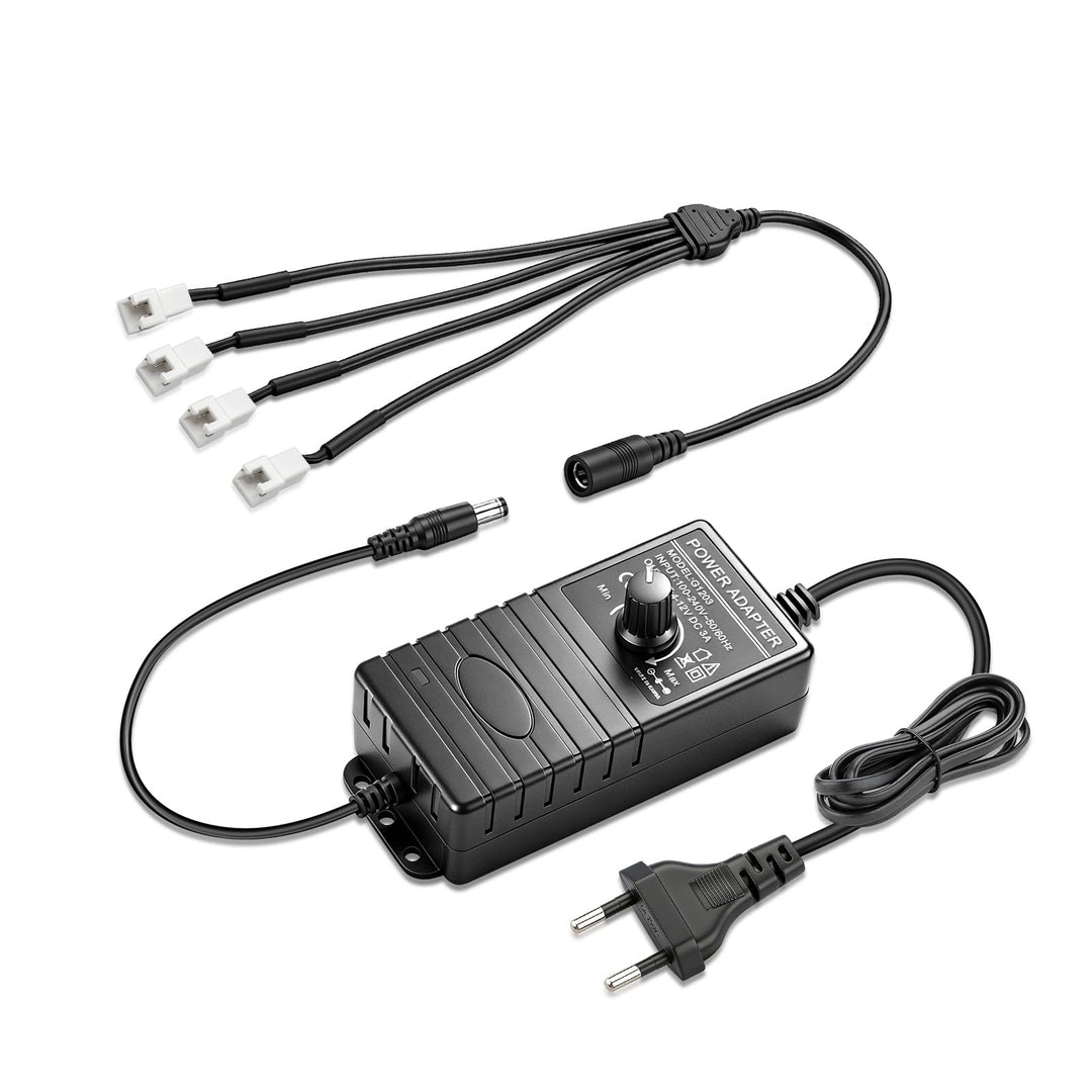 GDSTIME 36W 12V PC Lüfter Geschwindigkeit Controller 4 Wege mit 2 Pin Splitter Kabel Regelbar Netzte