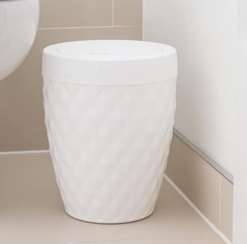 Addis, Rattan-Kunststoff, Plastik, weiss, Swing Bin Weiss Schwing-Mülleimer, Weiß Schwing-M