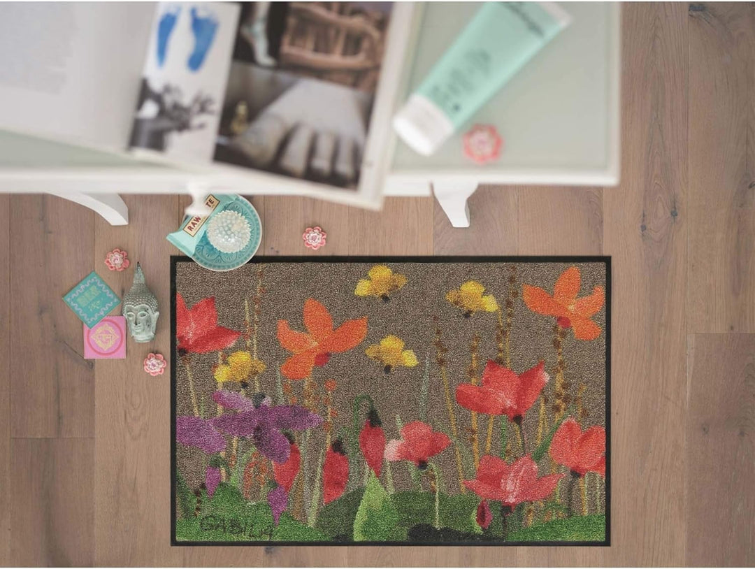 Rosina Wachtmeister Ciclamini 050x075 cm Eingangs-Matte bunt Blumen Fussabtreter Sauberlaufmatte was