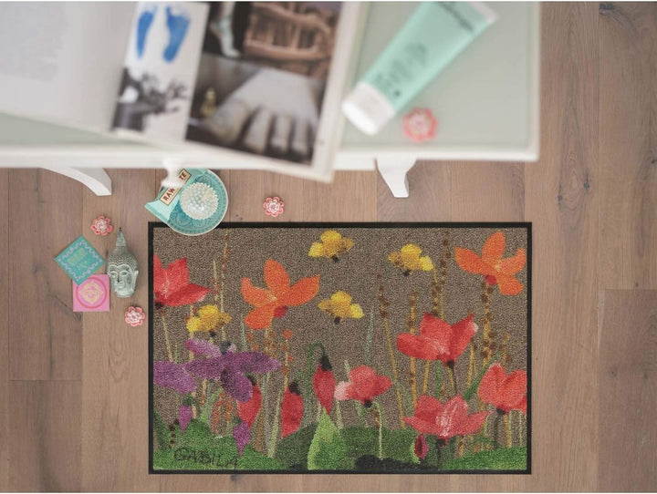 Rosina Wachtmeister Ciclamini 050x075 cm Eingangs-Matte bunt Blumen Fussabtreter Sauberlaufmatte was