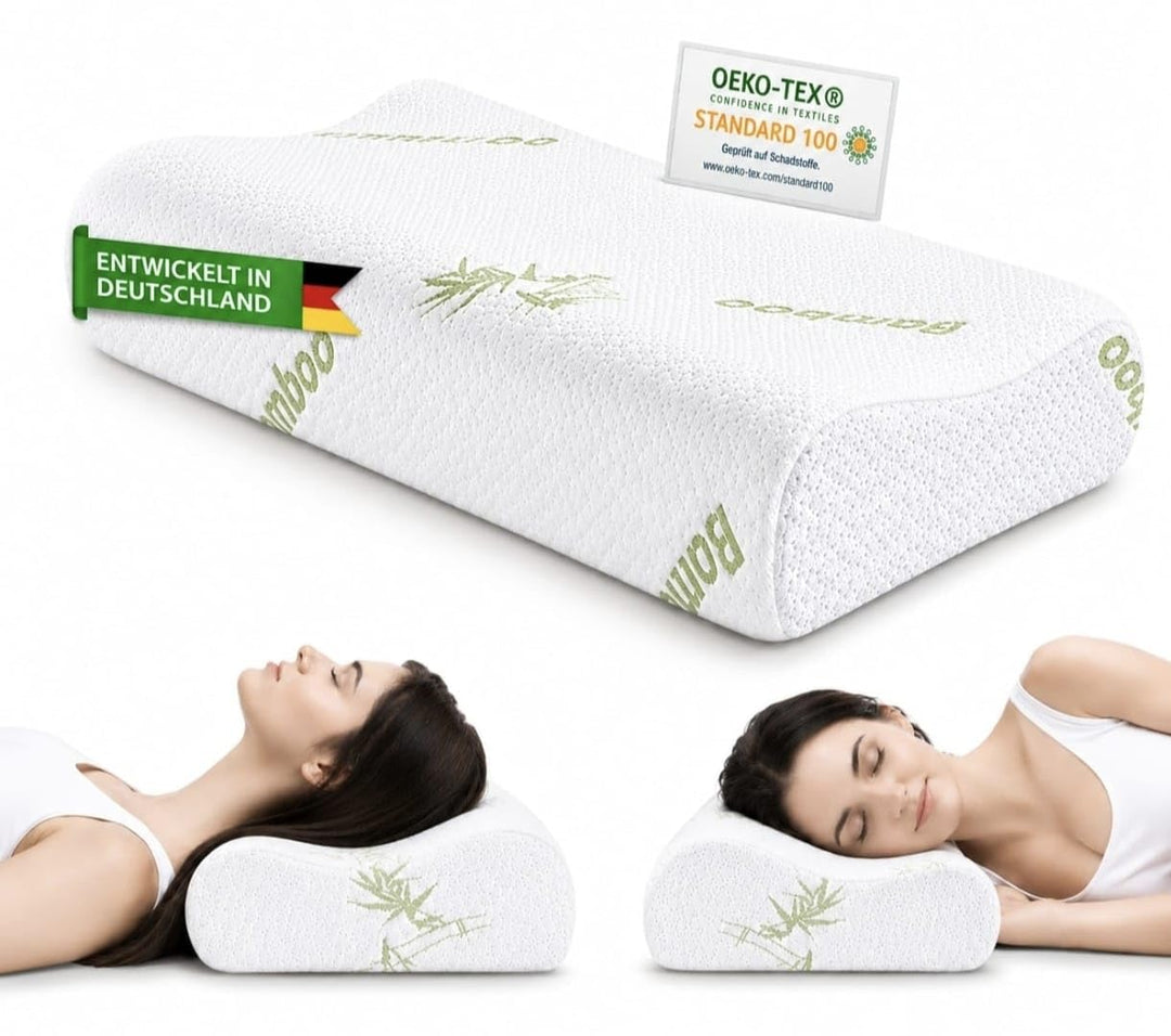Orthopädisches Nackenstützkissen aus Memory Foam – Ergonomisches Kopfkissen für Seiten- &amp; Rückenschl