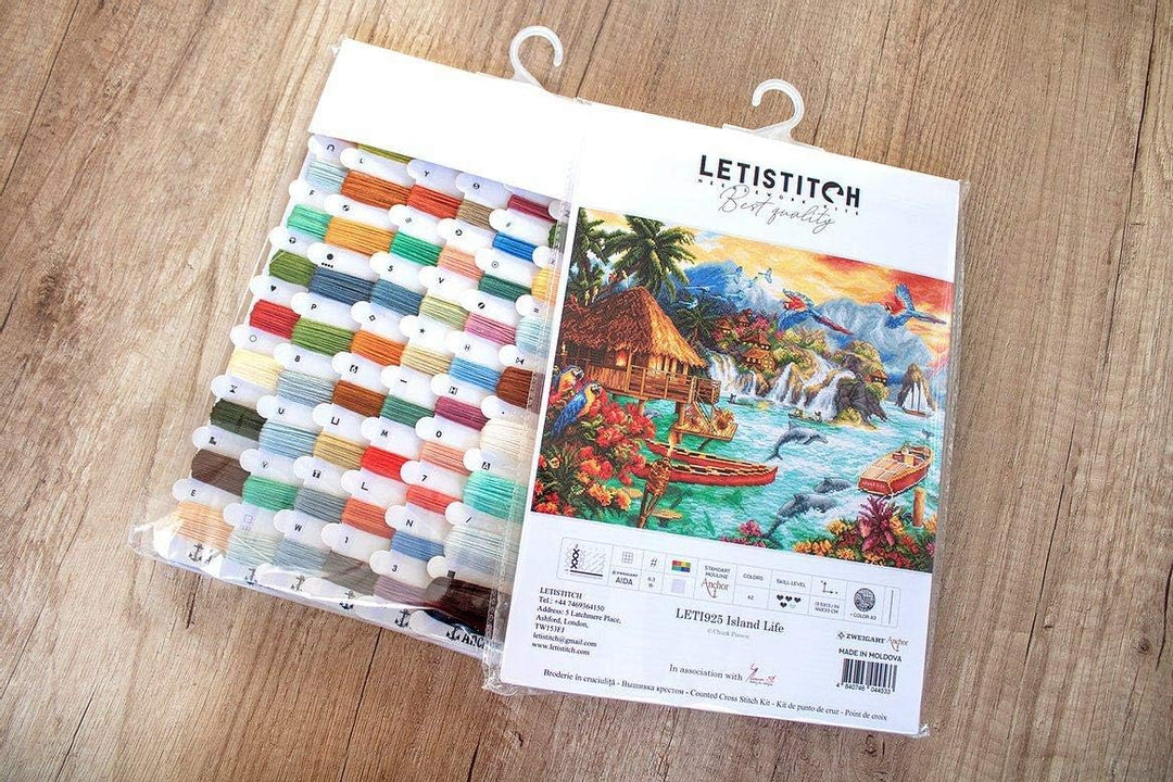 Letistitch Leti925 Kreuzstich Set, Mehrfarbig, 44x33cm