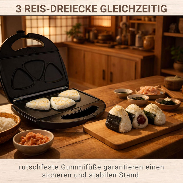 Syntrox Germany Onigiri Maker dreieckige japanische Grill Reisbälle Chefmaker SM-1300W Rice mit hera