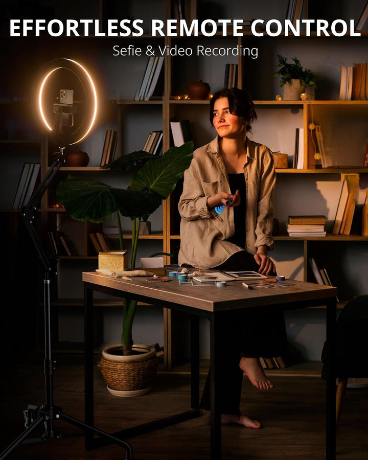 UBeesize Ringlicht mit Stativ, 12 Zoll Selfie Ringlicht Riemenscheibe Stil Verstellbarer Overhead St
