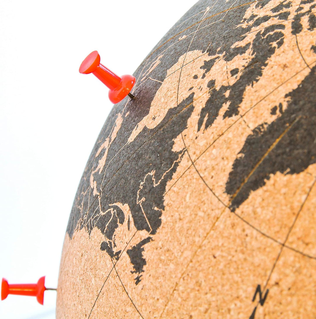 Suck UK Large Cork Globe / Grosser Kork Globus – halten Sie ihre Reisen, Abenteuer und Erinnerungen