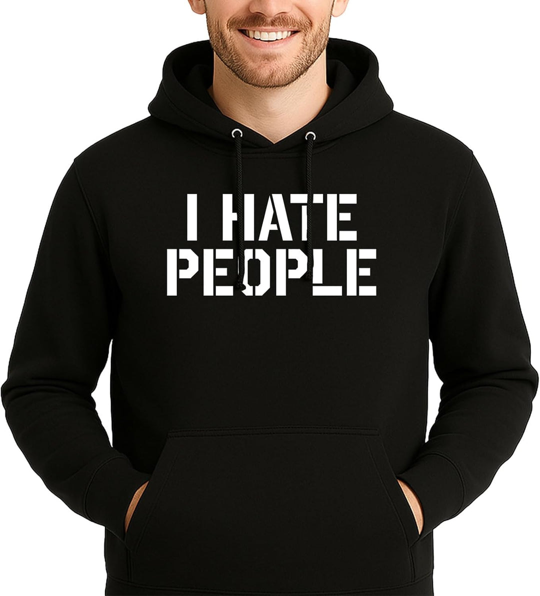 Huuraa Unisex Hoodie I Hate People Geschenk Pullover Grösse S-3XL Vegan I Hate Geschenkidee S Deep B