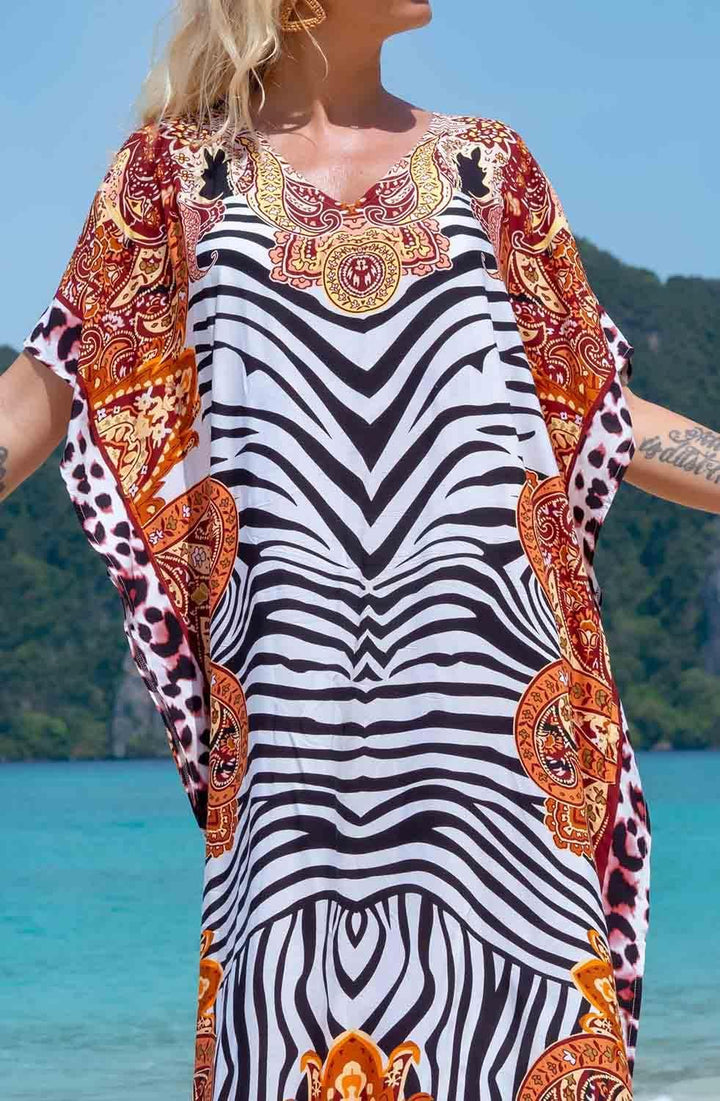 Orshoy Damen Strandkleid Bikini Cover Up V Ausschnitt Kleid Freizeitkleid Sommerkleid Sommer Lang Ma