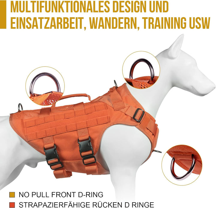 OneTigris No-Pull Hundegeschirr, AIRE MESH Einstellbar Sicherheitsgeschirr Ultra Atmungsaktiv für Gr