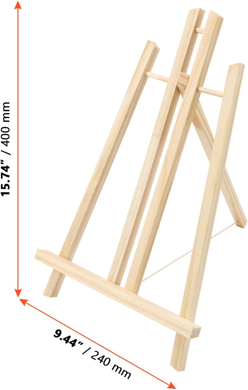 SINJEUN 6 Stück Tischstaffelei Holz 40 x 24 cm, Staffelei Klein aus Holz für Display, Deko