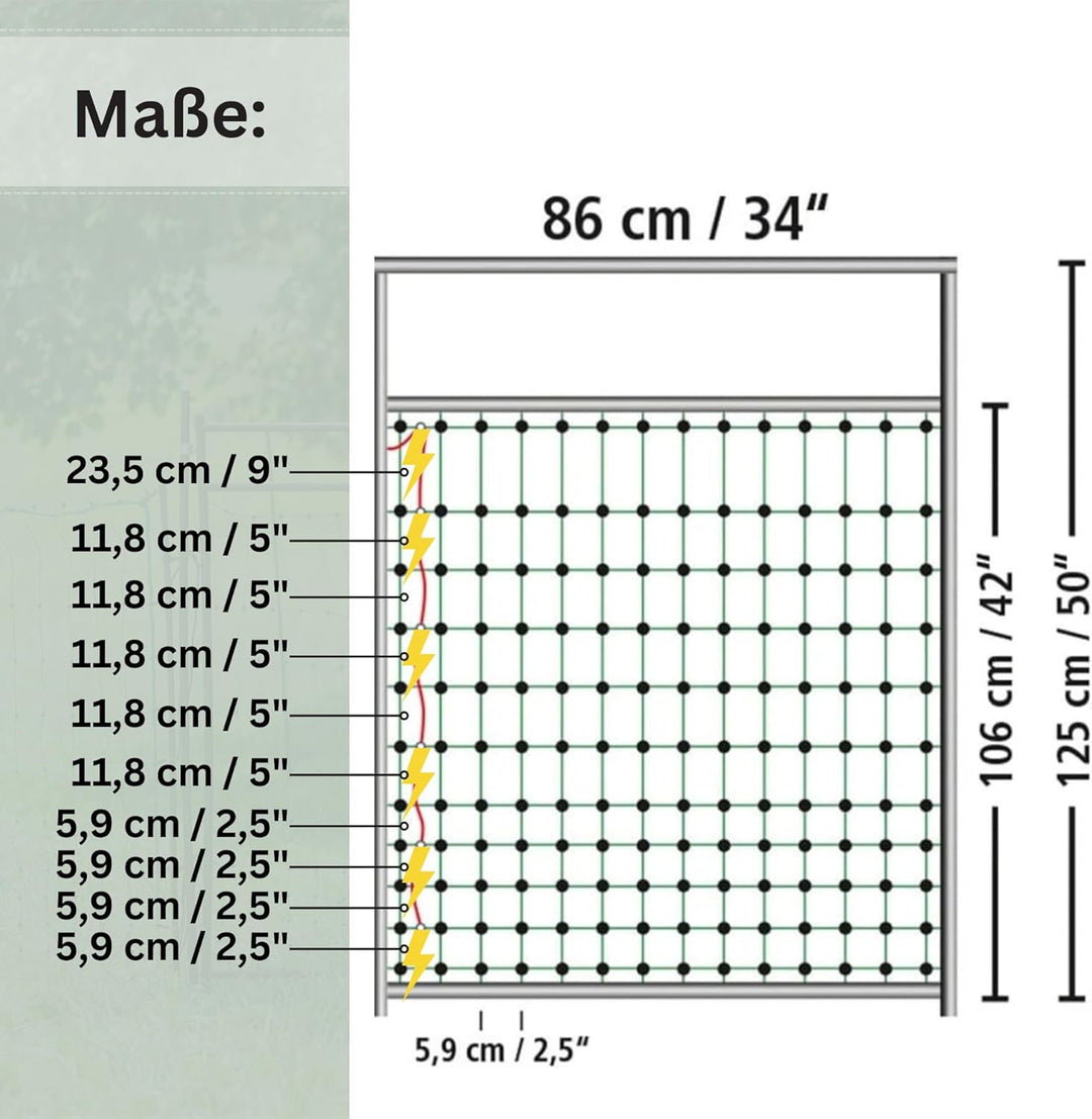 Tür für Weidezaunnetz bis 125 cm - Öffnungsbreite 86 cm - elektrifizierbares Weidetor – Durchgang fü