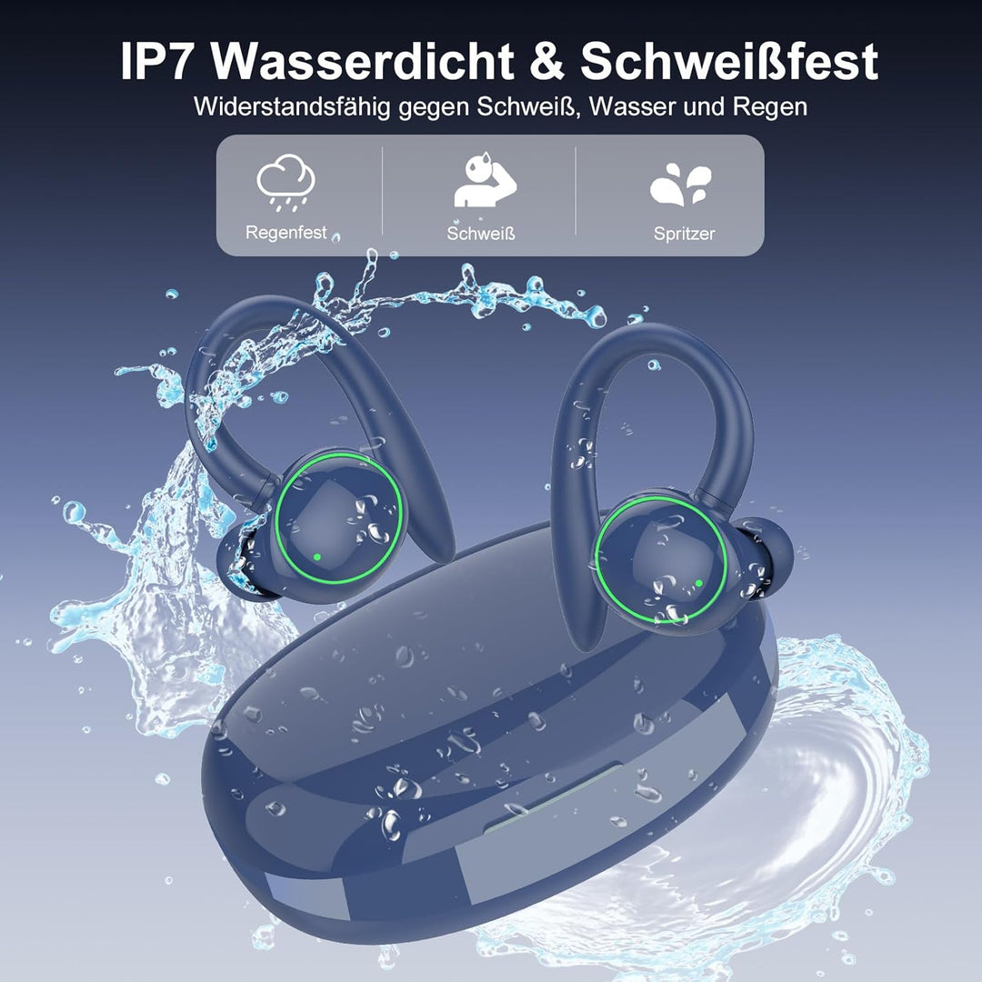 Bluetooth Kopfhörer Sport, Kopfhörer Kabellos Bluetooth 5.3 mit 4 Mic, In Ear Kopfhörer Bluetooth EN