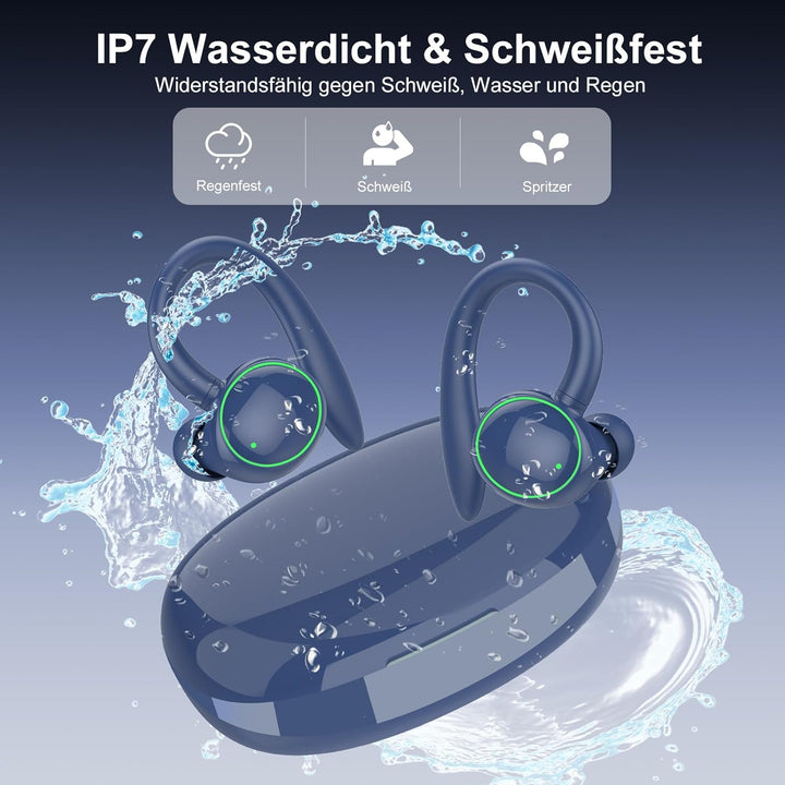 Bluetooth Kopfhörer Sport, Kopfhörer Kabellos Bluetooth 5.3 mit 4 Mic, In Ear Kopfhörer Bluetooth EN