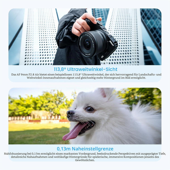 VILTROX AF 9mm F2.8 f/2.8 Air Objektiv für Nikon Z-Bajonett, 113,8° Ultraweitwinkel-Autofokus-Porträ