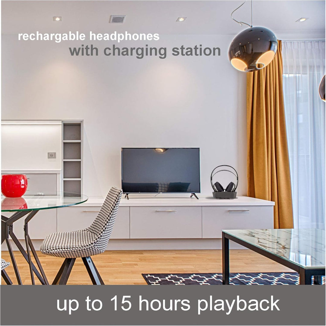 NEDIS Wireless-TV-Kopfhörer | RF | Über Ohr | max. Batteriespielzeit: 11 hrs | 100 m | Digital Audio
