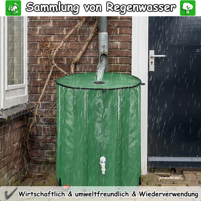 NAIZY Regentonne 750 Liter Regenwassertonne Zusammenklappbar Regenwassertank mit Regenfass PVC Schut