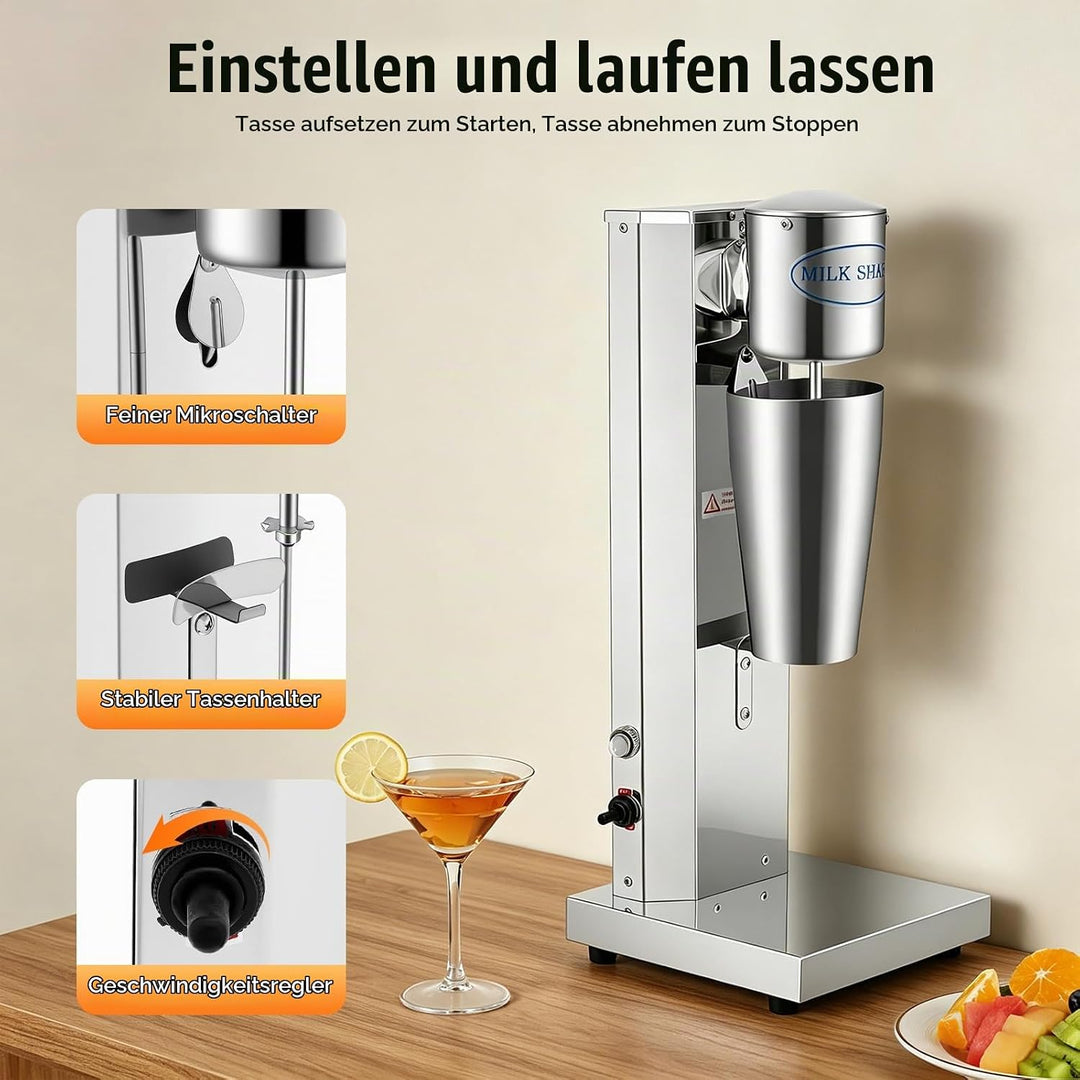 Drink Mixer 650ML Profi Milchshaker Standmixer elektrischer Getränkemixer Mixbecher für Smoothies, C