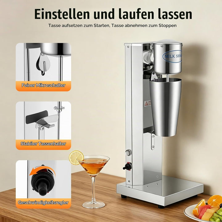 Drink Mixer 650ML Profi Milchshaker Standmixer elektrischer Getränkemixer Mixbecher für Smoothies, C