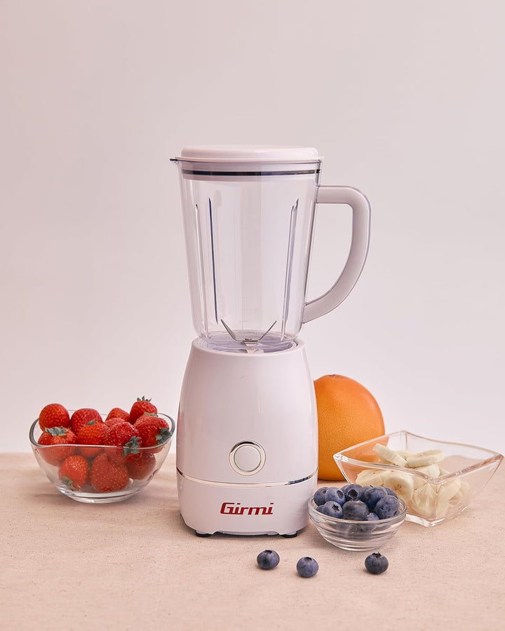 Girmi FR07 Standmixer, 300 W, 600 cc, 4 Edelstahlklingen, Betrieb mit Pulse, Messbecher, Sicherheits